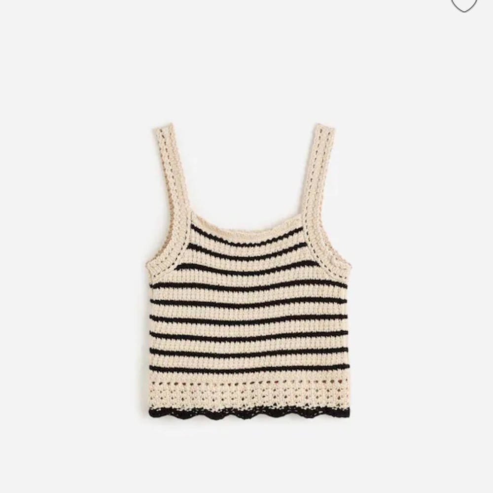 NWOT Madewell Striped Crochet Tank Top